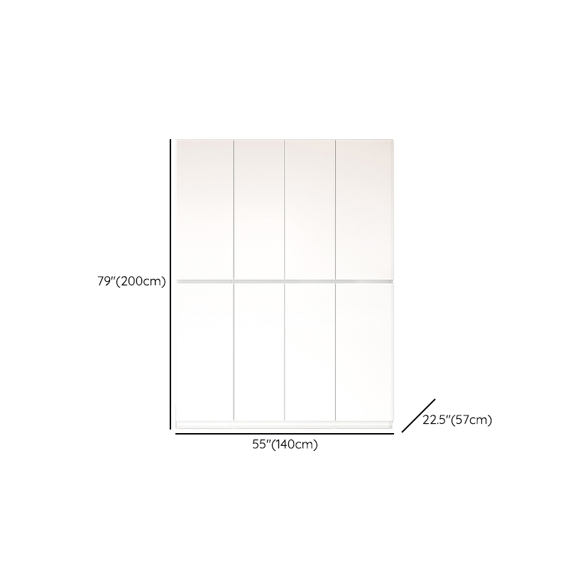 White Modish Steel Armoire Cabinet with Adaptable Shelf, Soft Close Drawer, Soft Close Door, and Clothing Rod - image 7