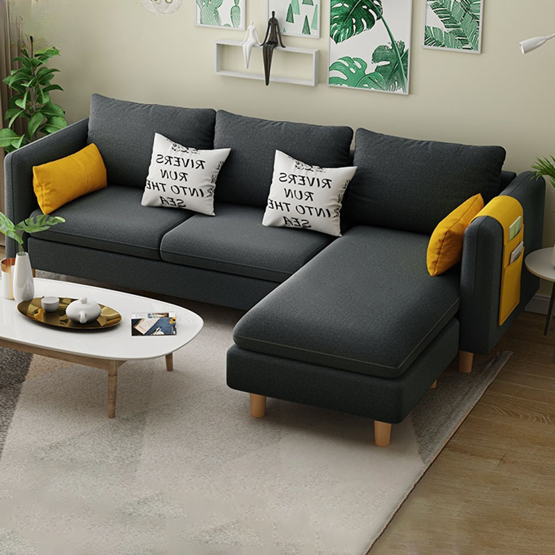 Modern Simple Style L-Shape Natural Wood Reversible Corner Sectional for Living Space - image 4
