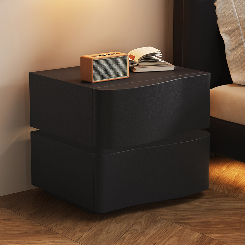 Organic Modern Drawer Storage Nightstand Synthetic Leather Illumination Light