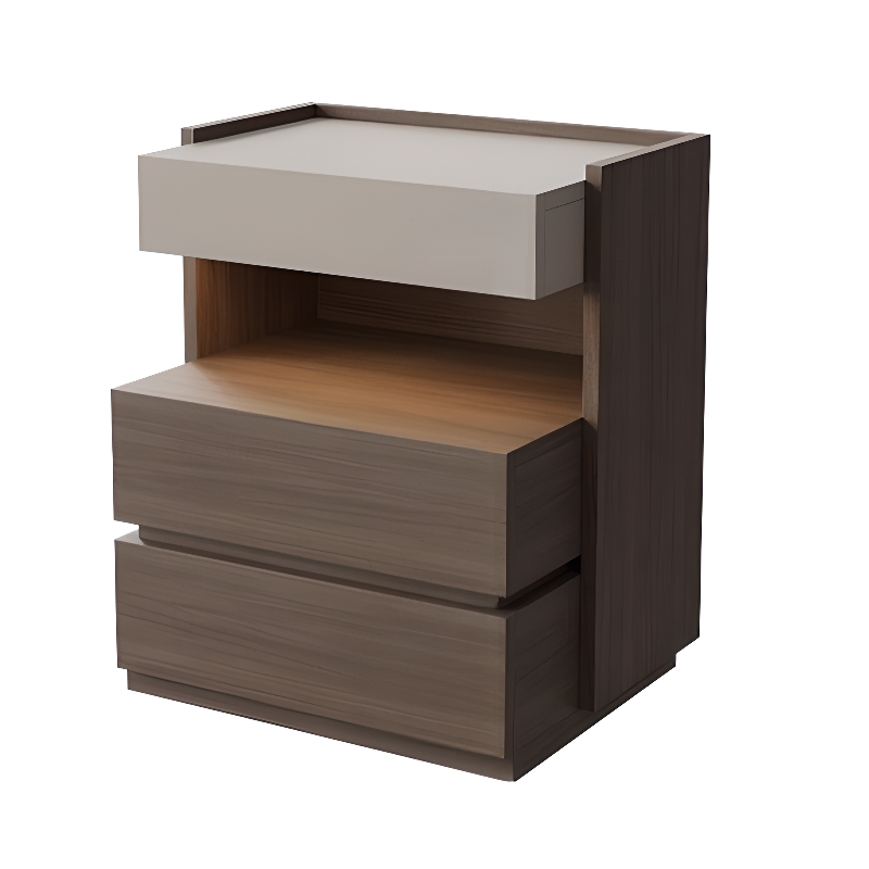 Organic Modern Nightstand With Drawer Organization Featuring 2 Shelves and Particle Board Wood Countertop - image 7