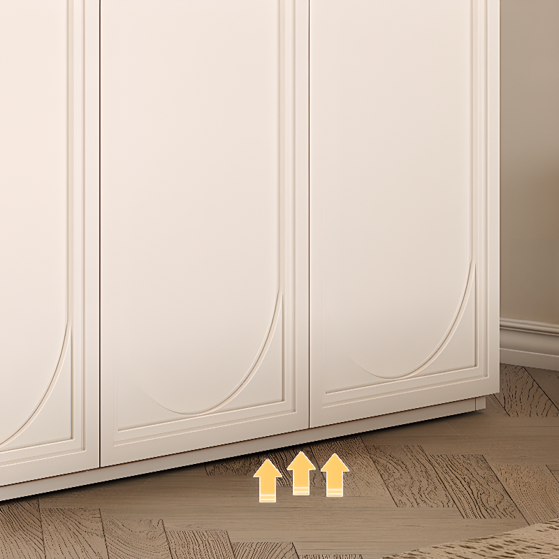 White Minimalist Laminate Wardrobe Closet with Compartments, Soft Close Door, Interior Shelves, and Clothing Rod - image 5