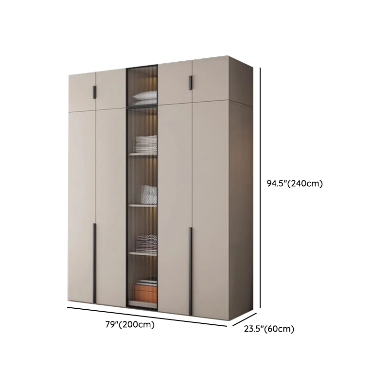 Light Gray Trendy Detached Armoire Cabinet with Soft Close Door, Interior Shelves, and Hanging Rod - image 28
