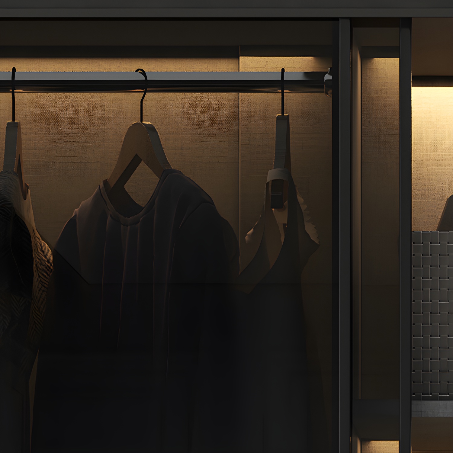 Modern Style Glass Wardrobe 1-Drawer Bedroom Wardrobe Closet - image 9