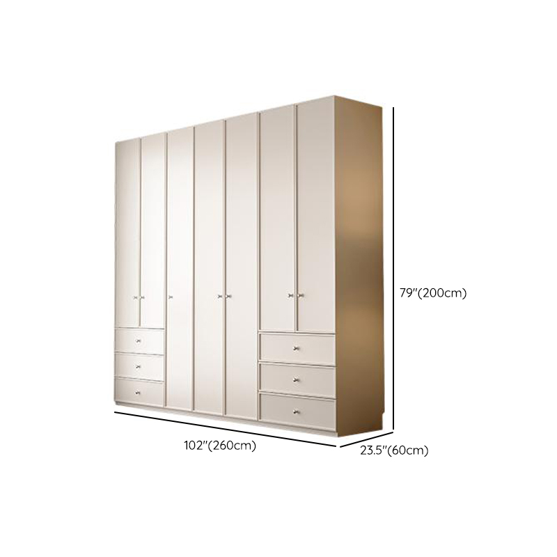 Chalk Modern Wooden Standalone Almirah with 3-Drawer/6-Drawer, Interior Shelves, and Hanging Rod - image 23