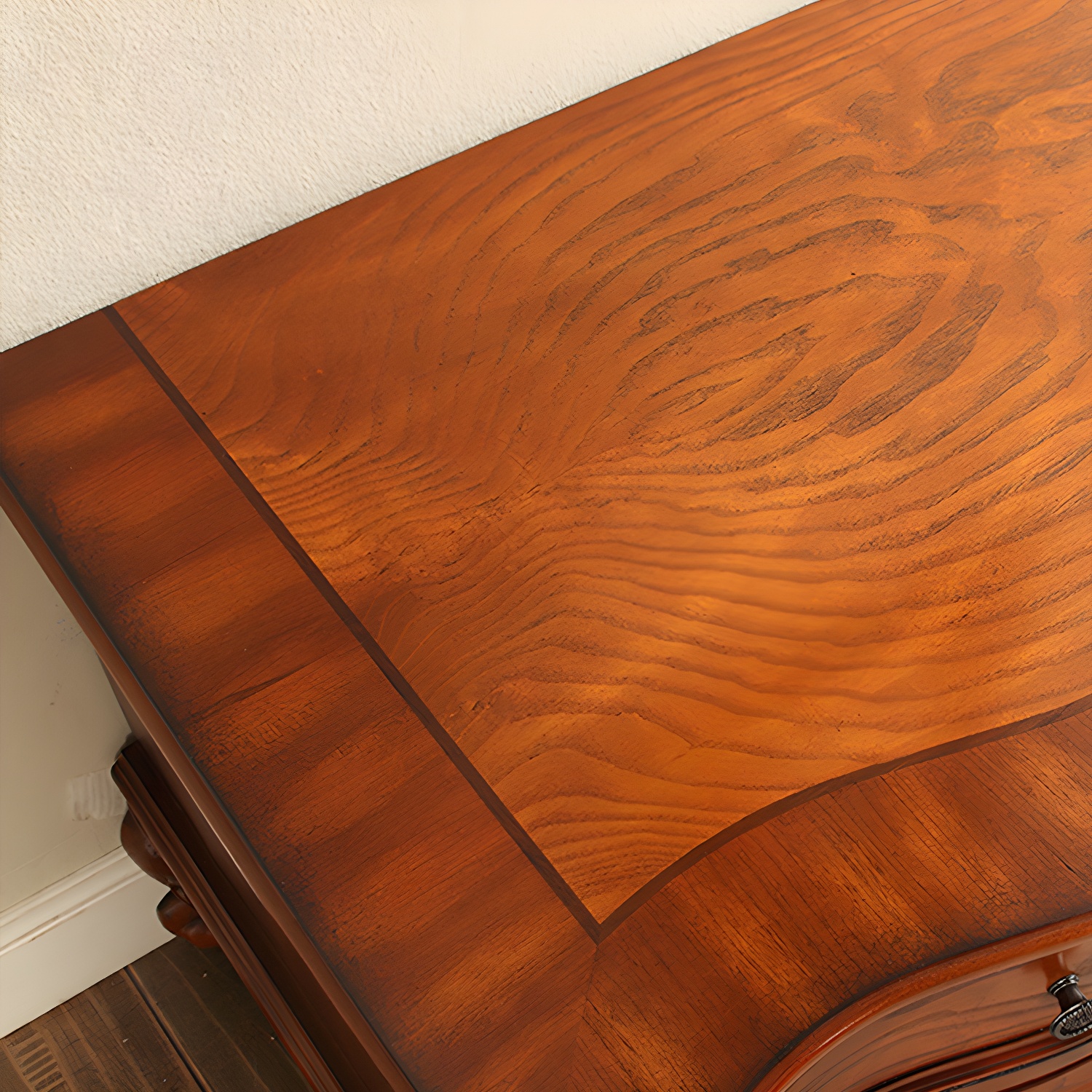 Brown Wooden TV Stand Console Traditional Style Home TV Cabinet with Drawers - image 8