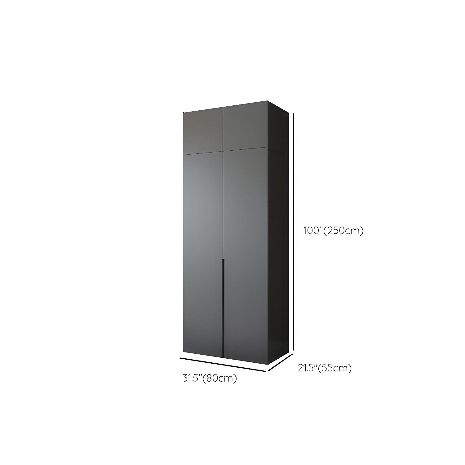 Black Wardrobe Armoire with Garment Rod Wood Wardrobe Closet - image 18