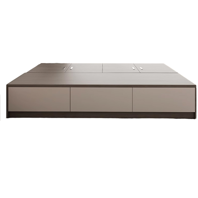 Brown Wood Lift Up Storage Bed with 3 Drawers and Solid Color Design - image 5