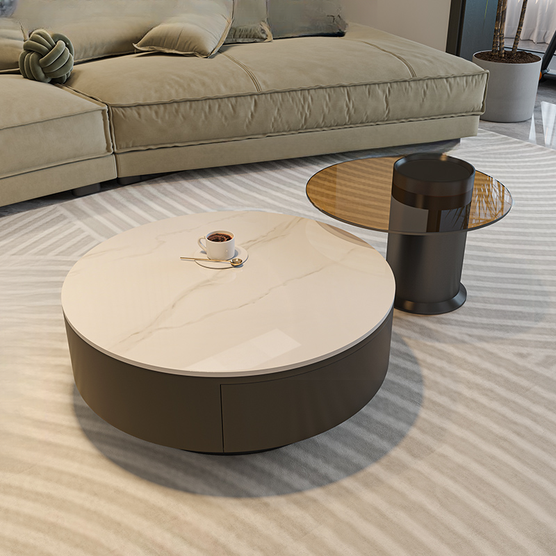 Double Nesting/Single Accent Table Set with Rounded Top and 2 Drawers - image 6