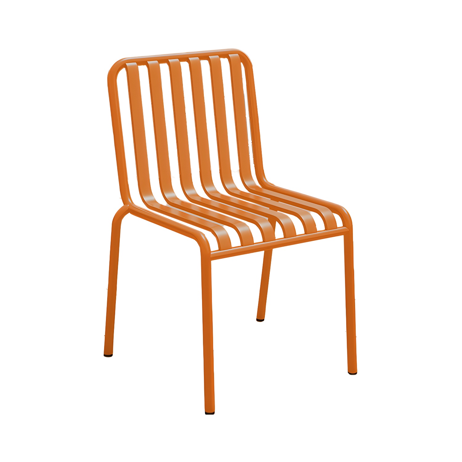 Contemporary Metal Patio Dining Side Chair Slat Back Side Chair - image 7