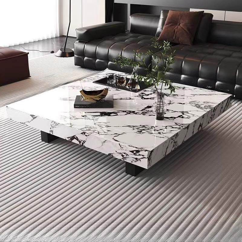 Dual Footing Geometric Figure/Square Accent Table for Home