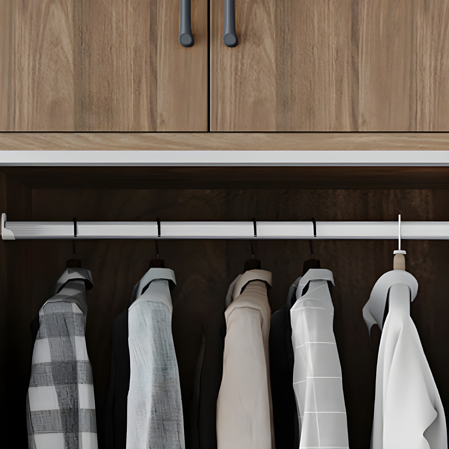 Modern Style Freestanding Wardrobe Pine Wood Wardrobe with Drawer - image 6