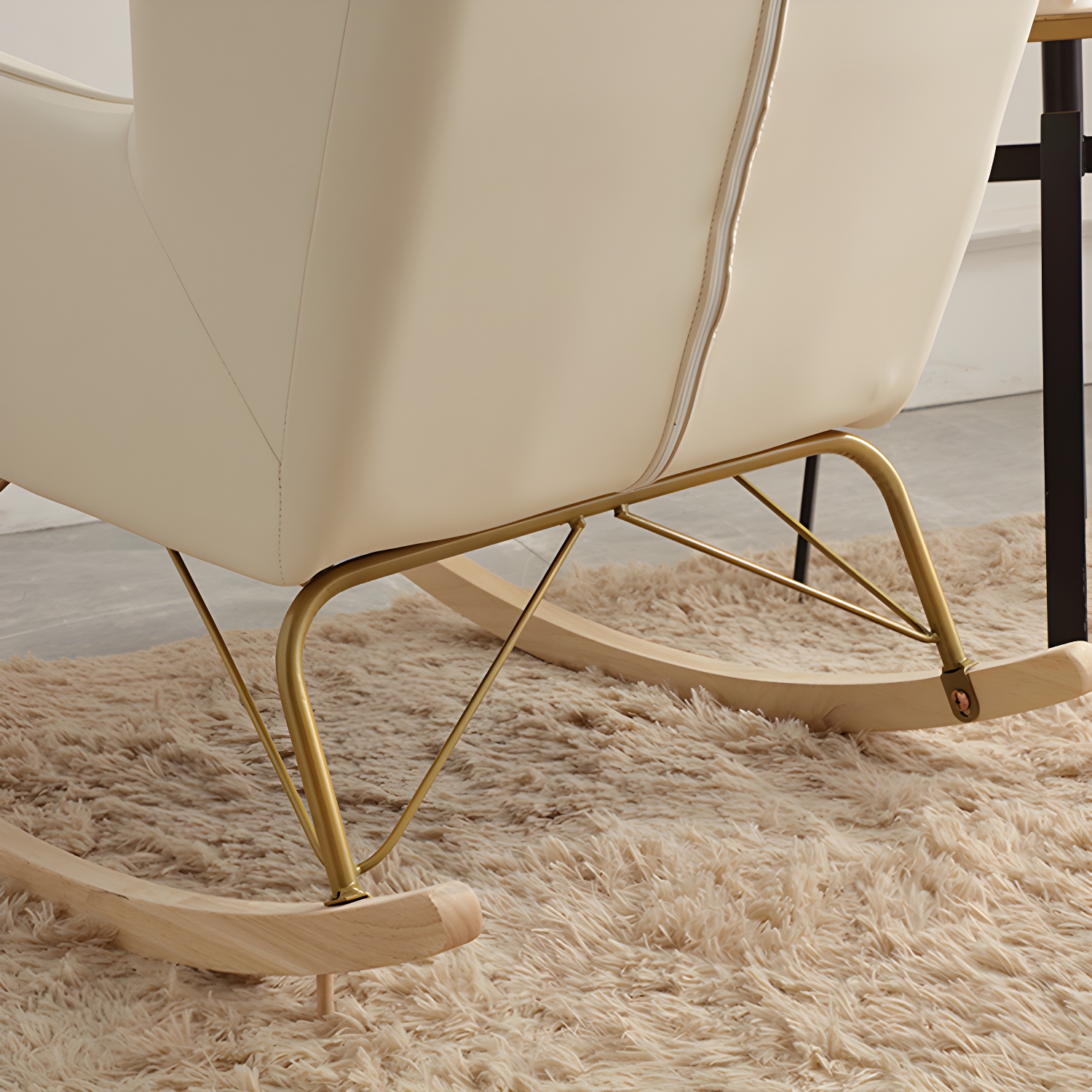 Modern Rocking Chair Metal Frame Doll Cotton Filling Spindle Rocker Chair - image 8