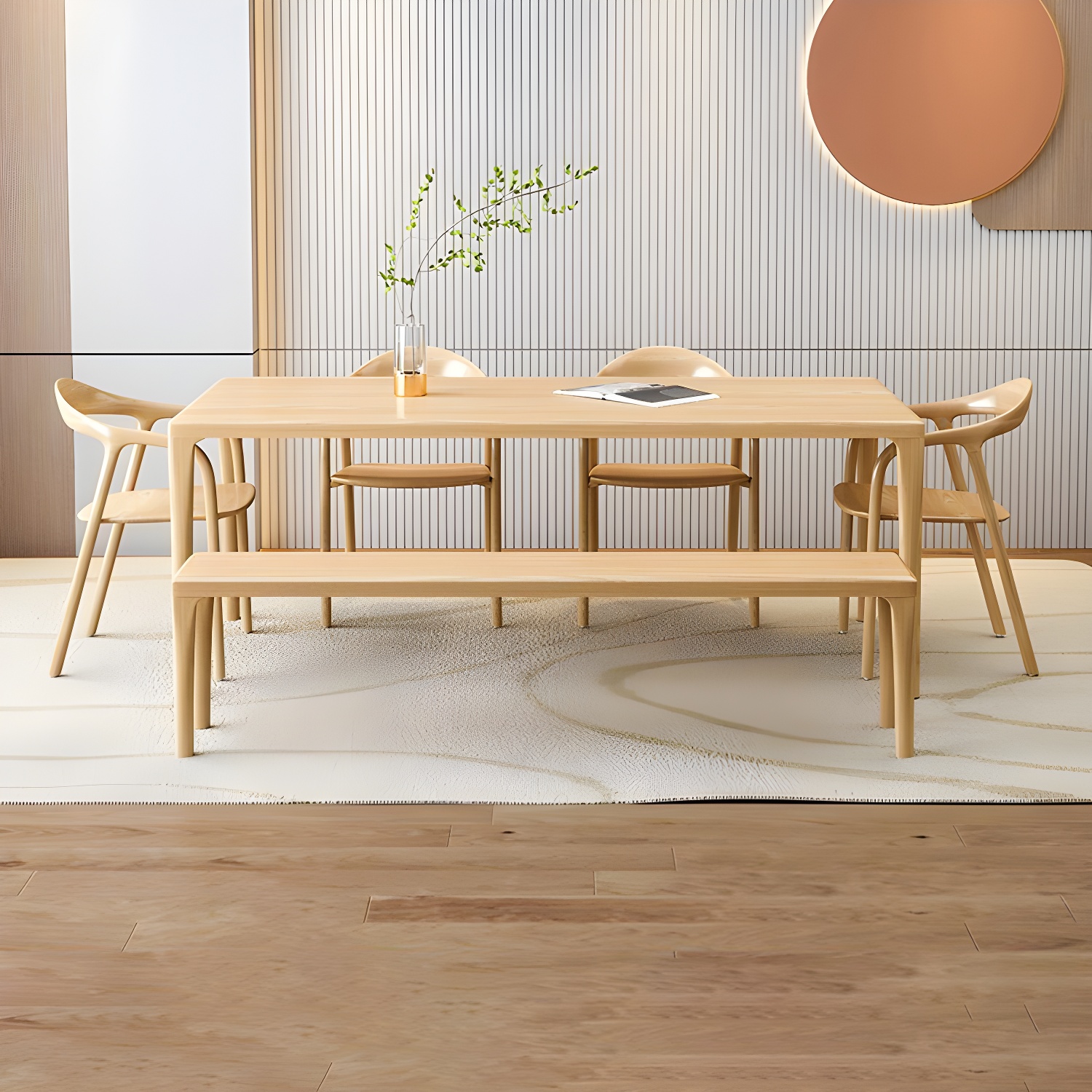Modern Rectangle Wood Dining Table 1/5/6/7 Pieces Dining Set for Dining Room - image 10