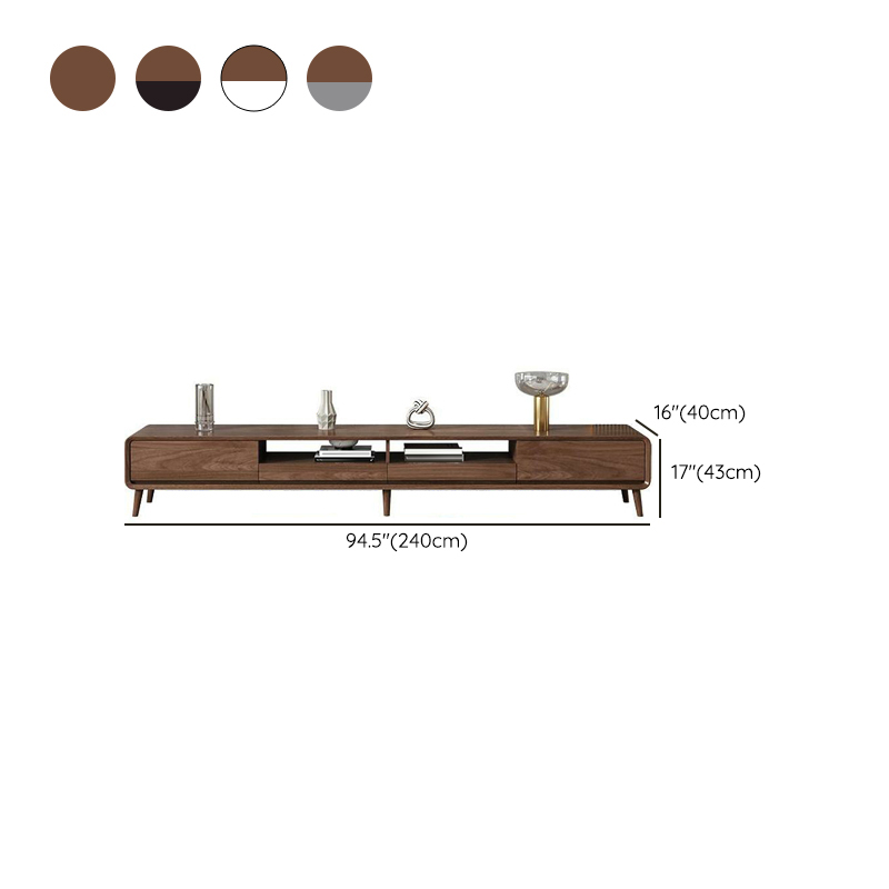 4-Drawer Modern Wood TV Stand with Open Storage and Cable Management - image 16