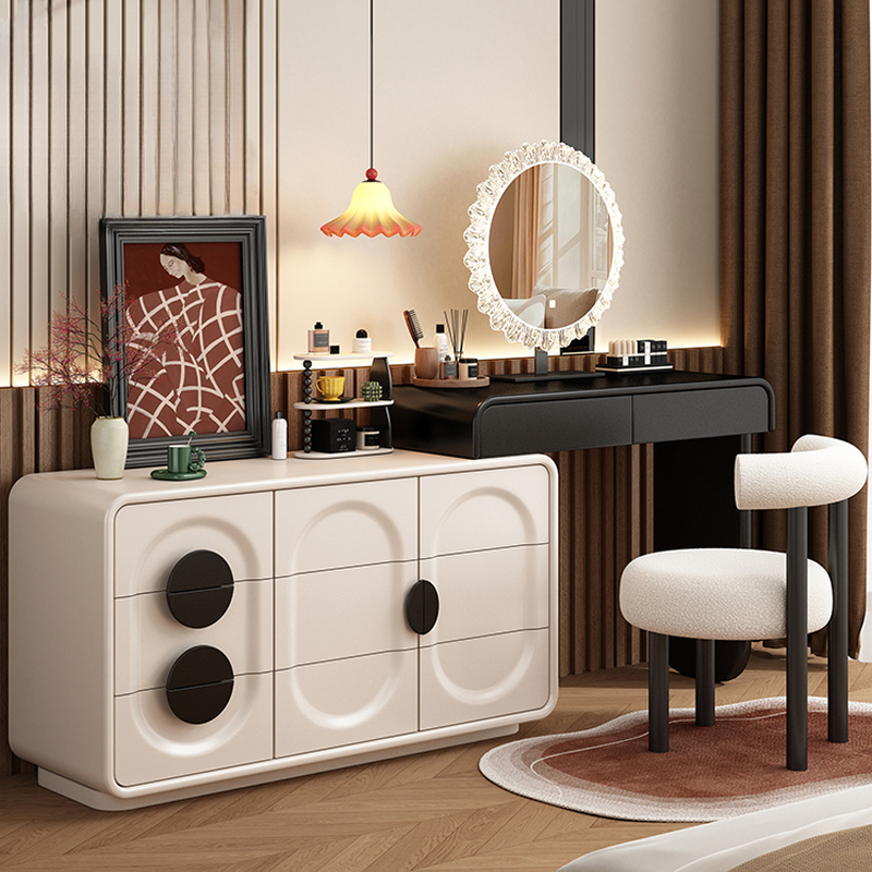 Large/Standard Vanity Set in White with 5 Drawers, Mirror Lights, Seat, Lighting, and Scalable Design - image 3