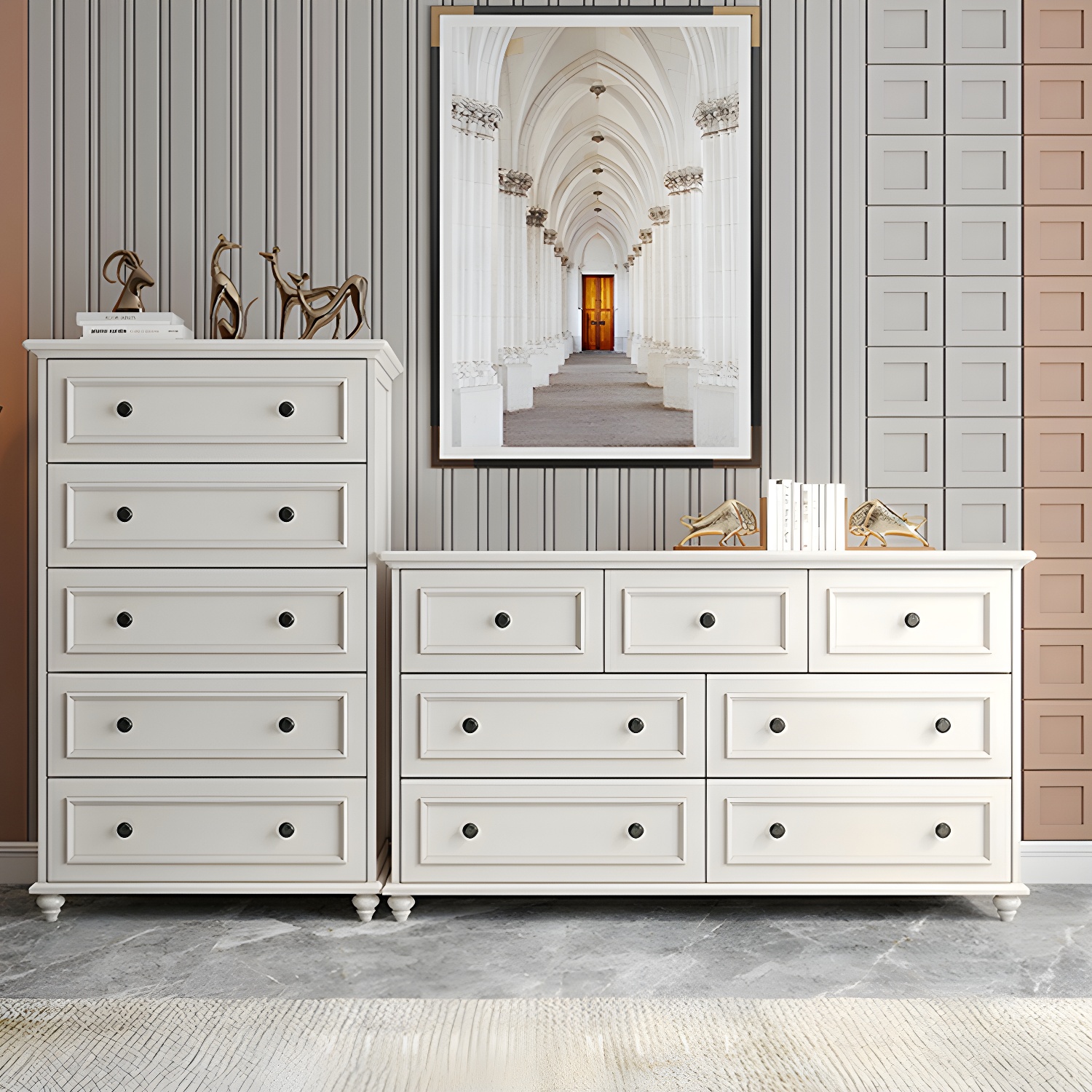 Solid Wood and Soft-Close Drawers Modern Chest with Wood Top - image 2