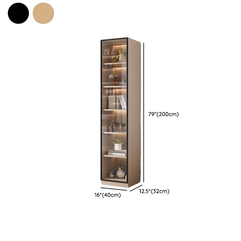 Simple Rectangular Standalone Accent Cabinet with Closet, Laminate Countertop, Glazed Door, and Sand Top - image 15