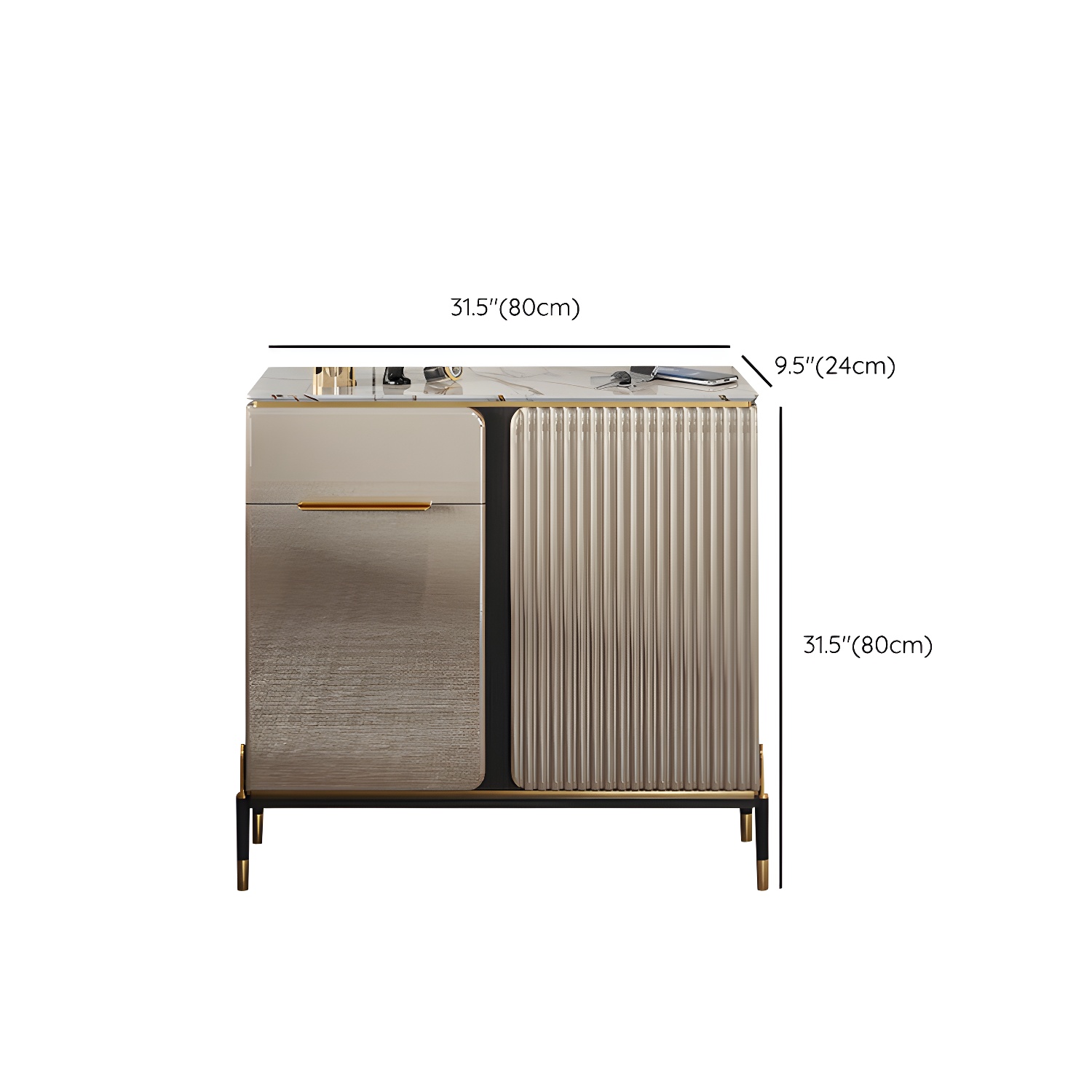 Stone Buffet Sideboard Glam Adjustable Shelves Buffet Credenza with Drawers and Cabinets - image 19