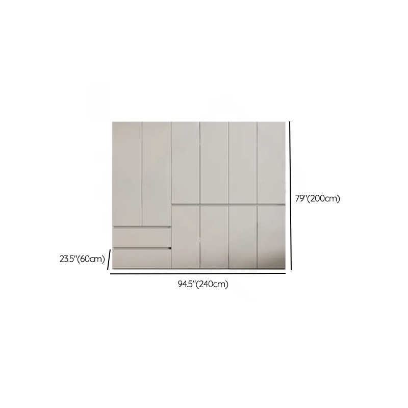 Cream Trendy Reclaimed Wood Wardrobe Armoire with Soft Close Drawer, Soft Close Door, Interior Shelves, and Clothing Rod - image 54