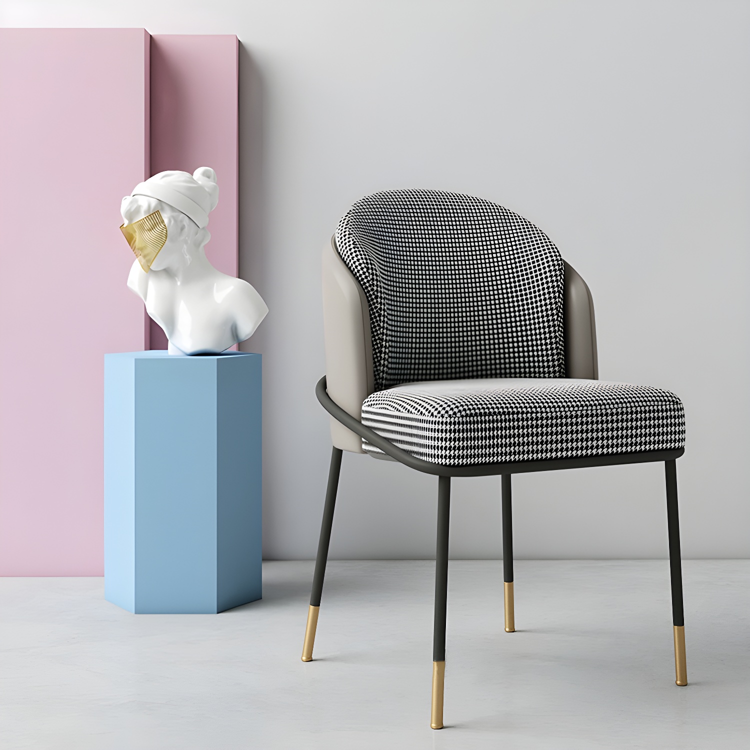 Glam Low-Back Upholstered Chair with Sleek Black Metal Legs for Kitchen & Dining - image 20