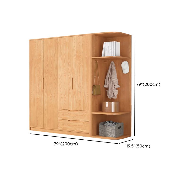 Wood Color Nordic Unfixed Wardrobe Closet - image 43