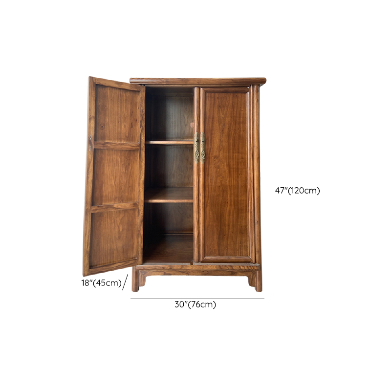 Classic Elm Wood Unattached Utility Cabinet for Drawing Room - image 9