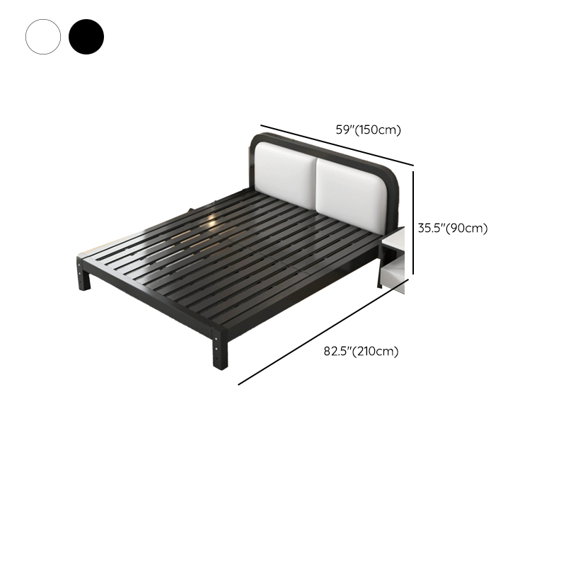 Modern Metal Panel Bed in White/Midnight Black with Easy Assembly - image 23