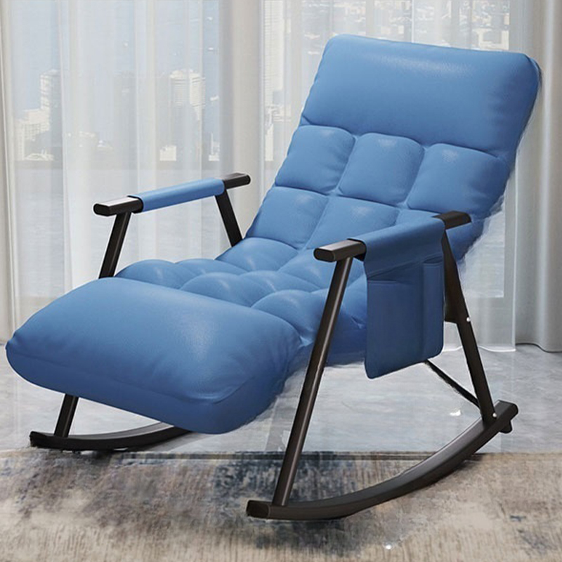 Modern Indoor Rocking Chair Upholstered, Tufted and Custom Fit with slipcover, Metal Legs - image 5