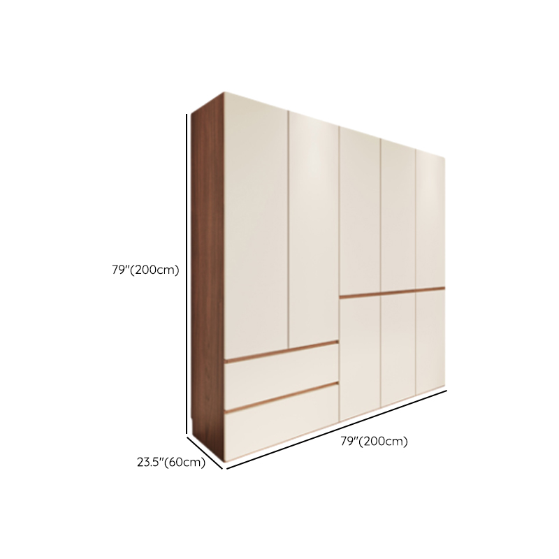 Beige Manufactured Wood Independent Wardrobe Closet with Soft Close Drawer, Soft Close Door, Interior Shelves, and Articulated Door Mechanism - image 10