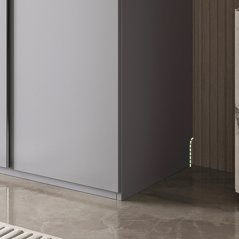 Light Gray Modern Manufactured Wood Wardrobe with Soft Close Drawer, Soft Close Door, Interior Shelves, and Hanging Rod - image 3