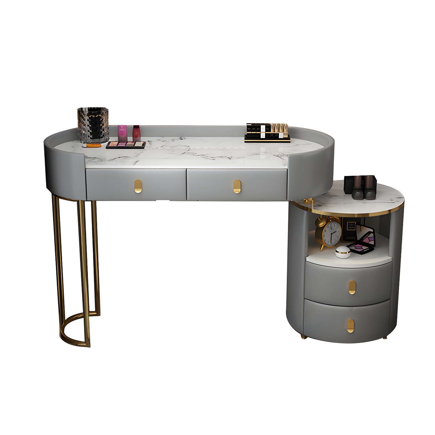 Wooden Makeup Vanity Desk Lighted Mirror Vanity Dressing Table Set with Drawer - image 16
