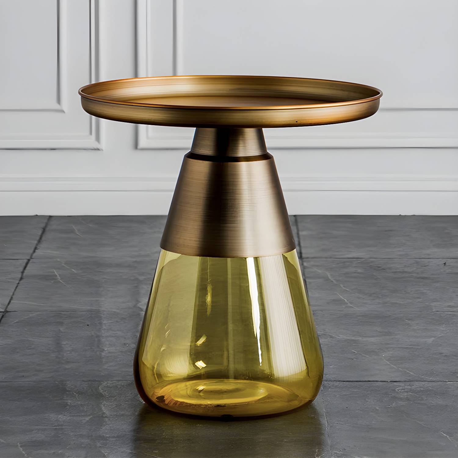Mid-Century Modern Pedestal Glass Round Storage Single Coffee Table - image 17