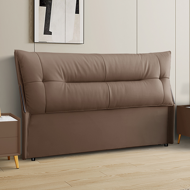 Simplistic Style Panel Headboard with No Distressing, Piled Tufted Rectangular Shape for King/Queen/Full Bed, Cotton Upholstery Fill, Standard Height