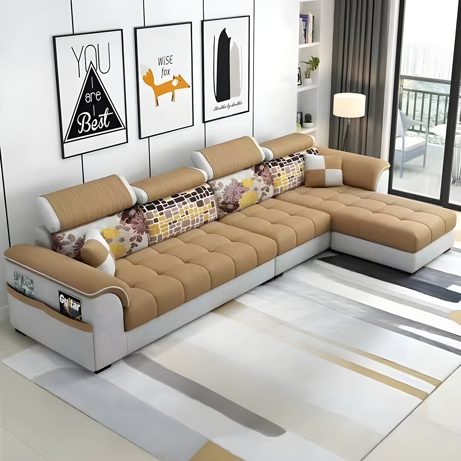 Contemporary L-Shaped Sectional Sofa with Adjustable Pillows and Storage - image 7