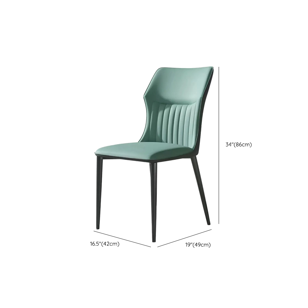 Minimalist Side Chair with Closed Back, Padded Upholstery, and Ink Metal Legs - image 15