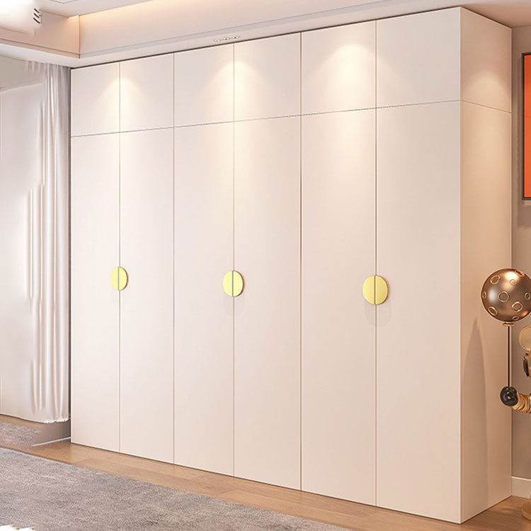 Chic White Wood Wardrobe Armoire with Clothing Rod & Shelves