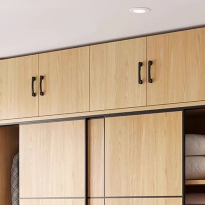 Natural Finish Modern Timber Self-supporting Wardrobe with Soft Close Drawer, Soft Close Door, and Clothing Rod - image 3