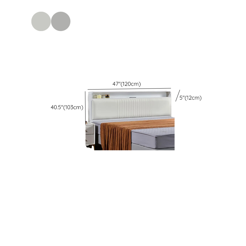 Simplistic Panel Headboard with Shelves, Rectangular Shape for Twin/Full/Twin XL Bed, Featuring Sponge Upholstery, Illumination Light, and Standard Height - image 22