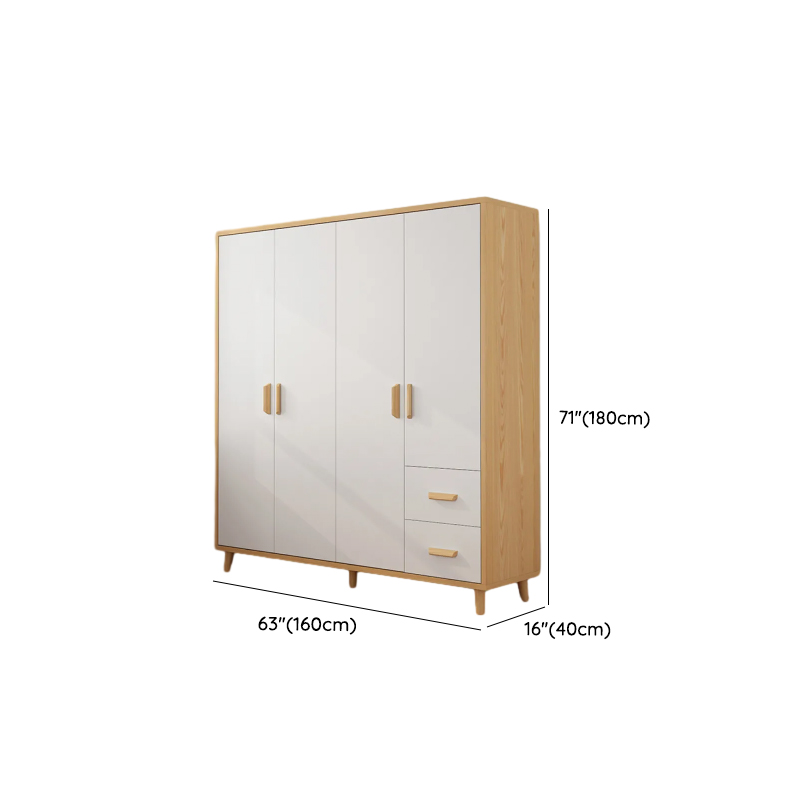 Natural Finish Self-supporting 2-Drawer Wardrobe in Solid and Manufactured Wood - image 24