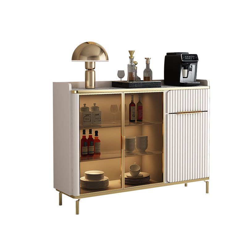 Floor Server/Buffet Table in Slab for Living Room with Glass Doors and Slate Countertop in a Luxurious Style - image 5