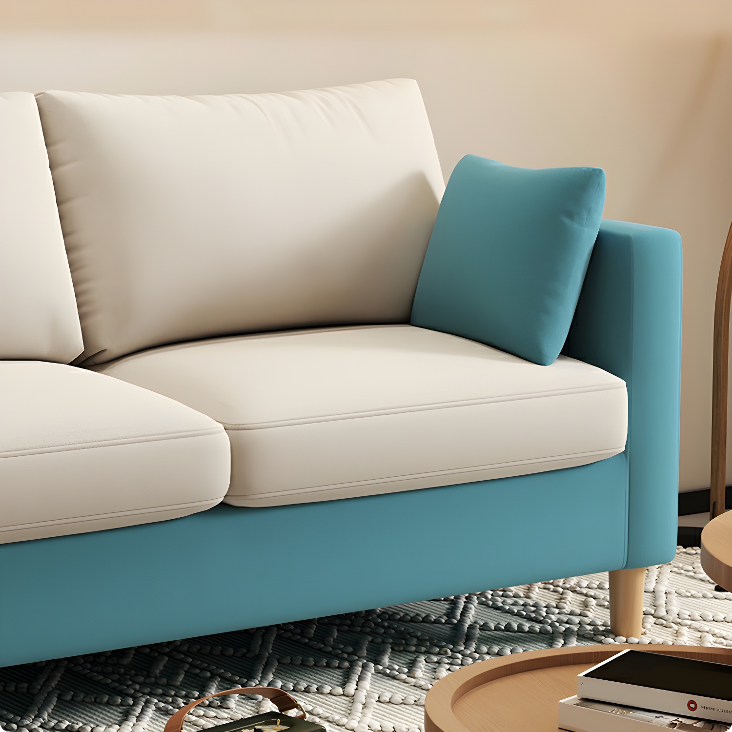 Contemporary Square Arm Loveseat with Machine Washable Cover and Pillows - image 19