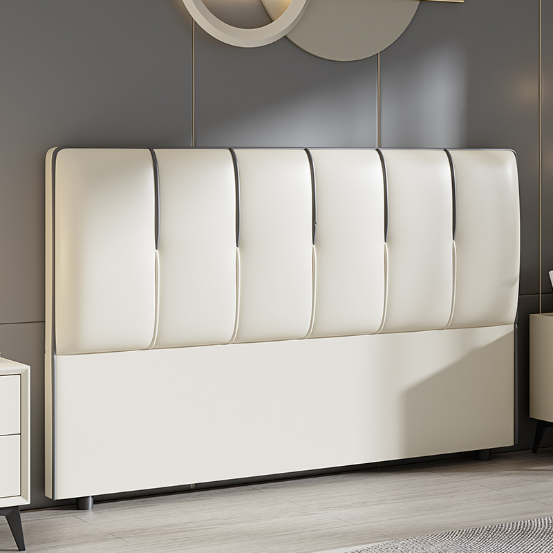 Modish Panel Headboard in Pine Wood with No Distressing, Rectangle Shape for Queen/Full/Twin XL Bed, Featuring Sponge Upholstery and Standard Height