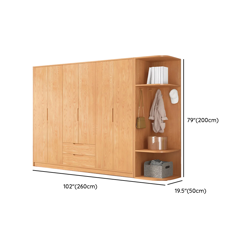 Wood Color Nordic Unfixed Wardrobe Closet - image 47