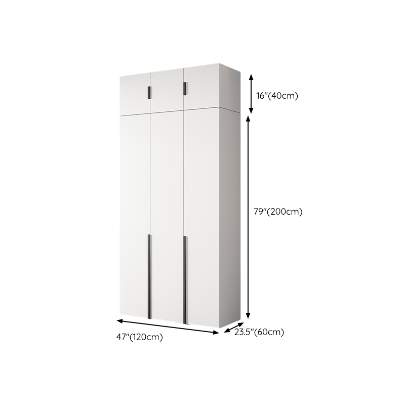 White Wood Wardrobe Armoire with Hinged Doors and Shelves Included - image 17