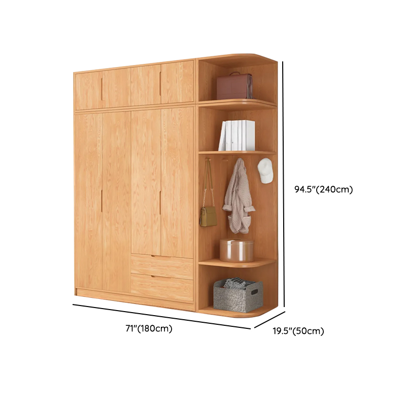 Wood Color Nordic Unfixed Wardrobe Closet - image 50