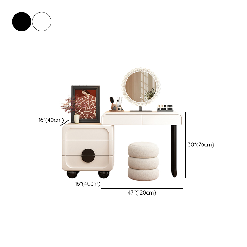 Large/Standard Vanity Set in White with 5 Drawers, Mirror Lights, Seat, Lighting, and Scalable Design - image 11