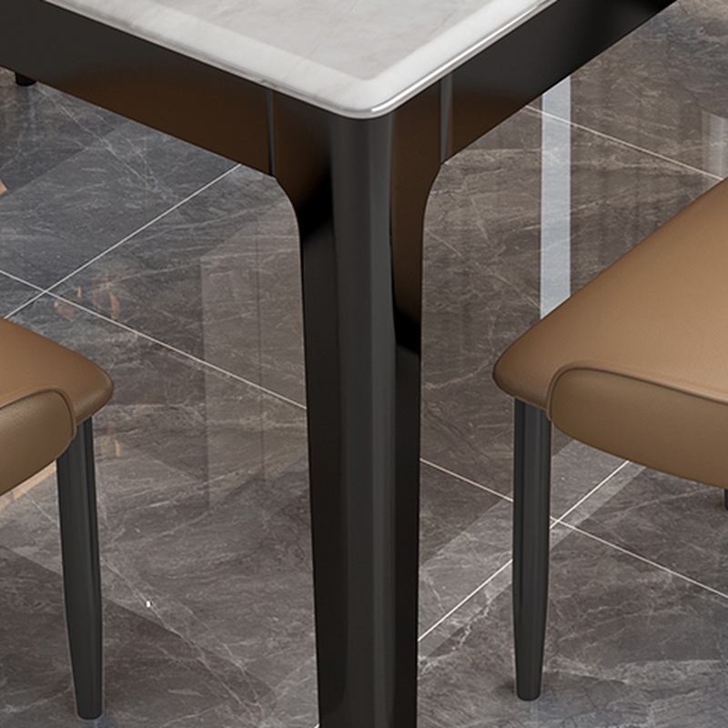 Contemporary 7 Piece Rectangle Dining Table Set with 4-Leg Base - image 4