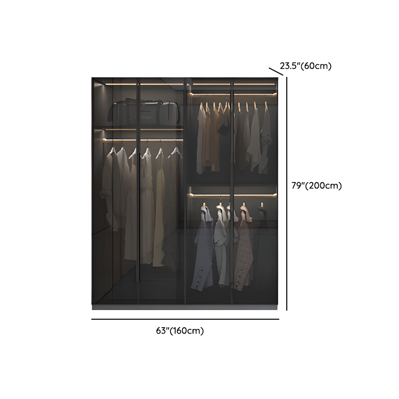 Midnight Black Unattached Lumber Armoire Cabinet with Soft Close Door, Interior Shelves, Clothing Rod and Soft Close Drawer - image 10