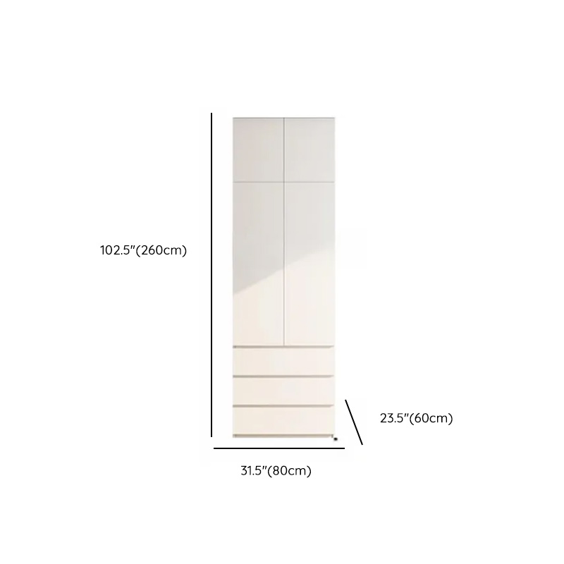 Minimalist Chalk Wooden Cabinet Armoire with Soft Close Drawer, Soft Close Door, Interior Shelves, and Clothing Rod - image 31