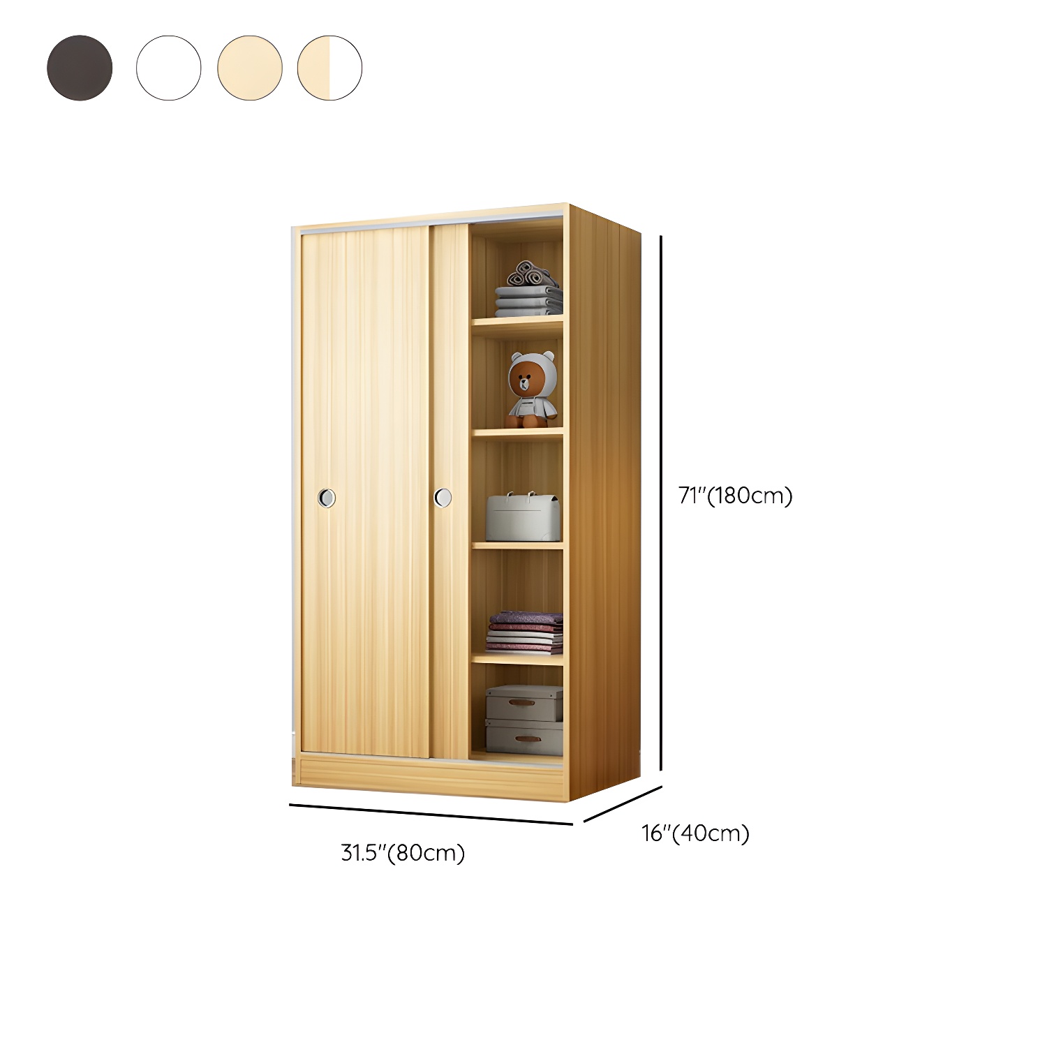 Elegant Wood Armoire Wardrobe with Clothing Rod and Shelves - Modern Style - No Distressing - image 13